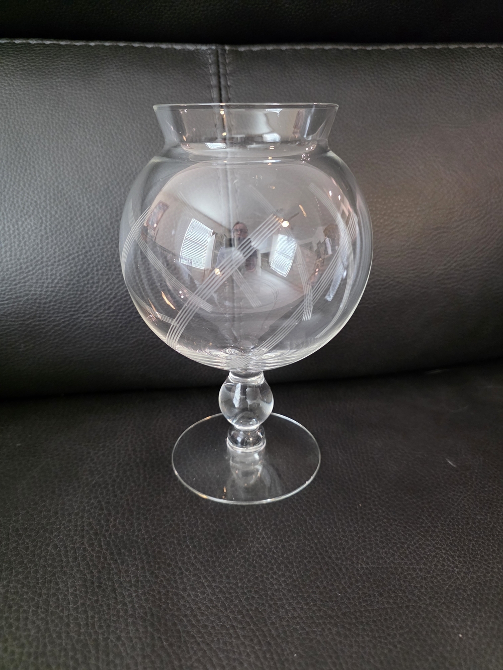 Crystal Etched Glass Brandy Snifter - Clear